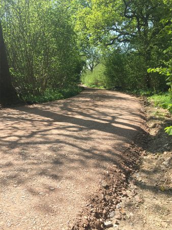 Soil stabilisation bend in track